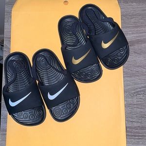 1 pair of Nike Kawa toddler slides (black/white combo only)